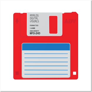 Floppy Disk (Red Colorway) Analog / Computer Posters and Art